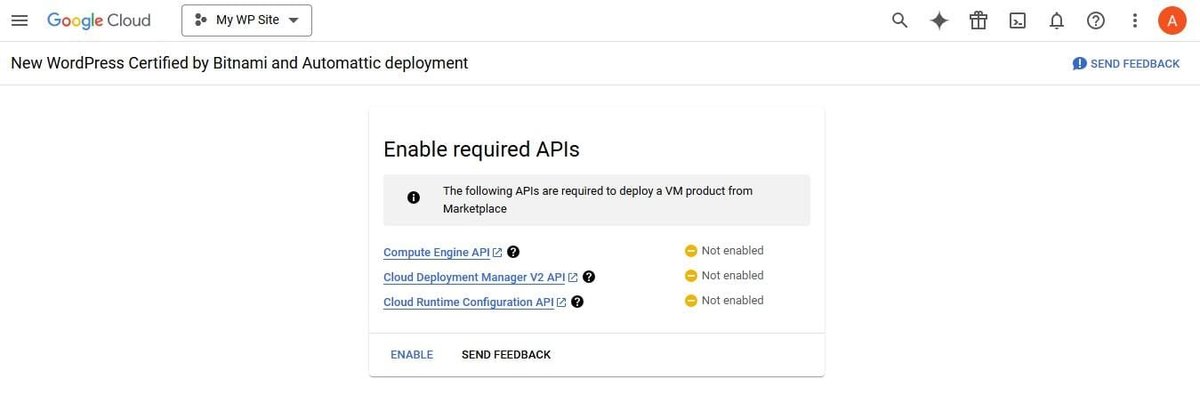 GCP Enable API's