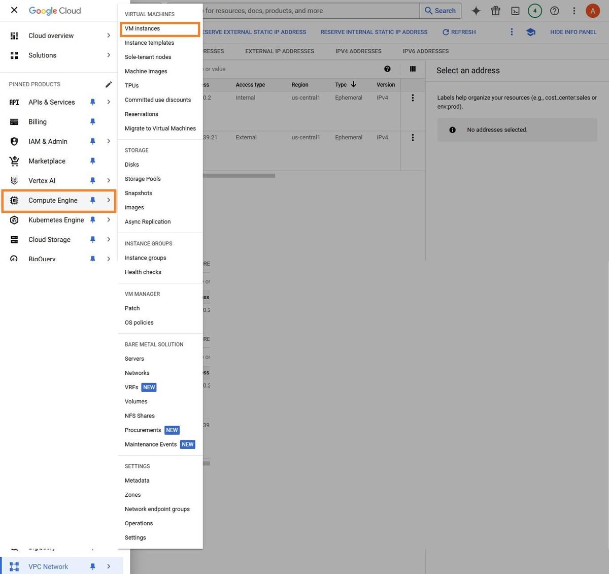 Set Up Static IP Address GCP