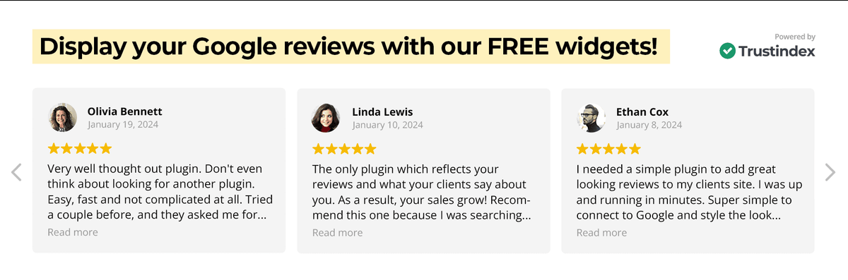 Widgets for Google Reviews